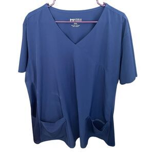 Matrix Impulse Navy Blue Plus Size Unisex Scrub Top 3X Nursing Medical Hospital